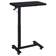 Pemberly Row Pneumatic Adjustable C-Shape Side Table with Casters in Black