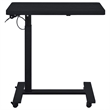 Pemberly Row Pneumatic Adjustable C-Shape Side Table with Casters in Black