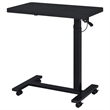 Pemberly Row Pneumatic Adjustable C-Shape Side Table with Casters in Black