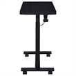Pemberly Row Pneumatic Adjustable C-Shape Side Table with Casters in Black