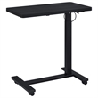 Pemberly Row Pneumatic Adjustable C-Shape Side Table with Casters in Black