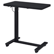 Pemberly Row Pneumatic Adjustable C-Shape Side Table with Casters in Black