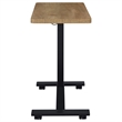Pemberly Row Pneumatic Adjustable C-Shape Side Table with Casters in Brown