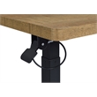 Pemberly Row Pneumatic Adjustable C-Shape Side Table with Casters in Brown