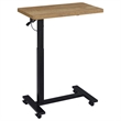 Pemberly Row Pneumatic Adjustable C-Shape Side Table with Casters in Brown