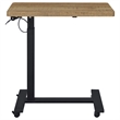 Pemberly Row Pneumatic Adjustable C-Shape Side Table with Casters in Brown