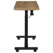 Pemberly Row Pneumatic Adjustable C-Shape Side Table with Casters in Brown