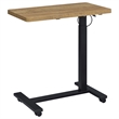 Pemberly Row Pneumatic Adjustable C-Shape Side Table with Casters in Brown