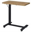 Pemberly Row Pneumatic Adjustable C-Shape Side Table with Casters in Brown