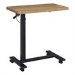 Pemberly Row Pneumatic Adjustable C-Shape Side Table with Casters in Brown