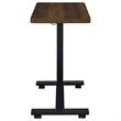 Pemberly Row Adjustable C-Shape Side Table with Casters in Dark Pine