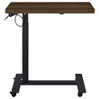 Pemberly Row Adjustable C-Shape Side Table with Casters in Dark Pine