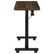 Pemberly Row Adjustable C-Shape Side Table with Casters in Dark Pine