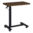 Pemberly Row Adjustable C-Shape Side Table with Casters in Dark Pine