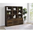 Pemberly Row 3-Piece Wood Wall Unit Bookcase Set with USB in Dark Pine