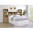 Pemberly Row 3-Piece Wood Queen Bedroom Set Bookcase Headboard in Brown