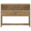 Pemberly Row 3-Piece Wood Queen Bedroom Set Bookcase Headboard in Brown