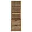 Pemberly Row 3-Piece Wood Queen Bedroom Set Bookcase Headboard in Brown