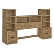 Pemberly Row 3-Piece Wood Full Bedroom Set Bookcase Headboard in Brown