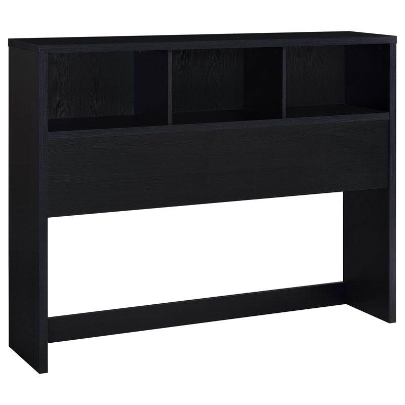 Pemberly Row 3-Piece Wood Queen Bedroom Set Bookcase Headboard in Black