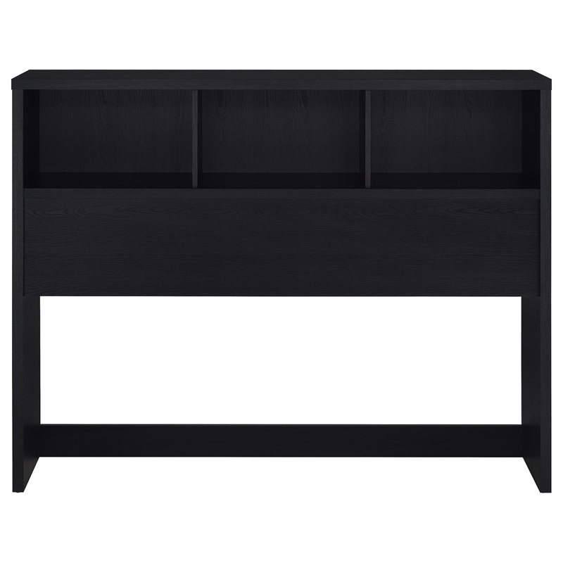 Pemberly Row 3-Piece Wood Queen Bedroom Set Bookcase Headboard in Black