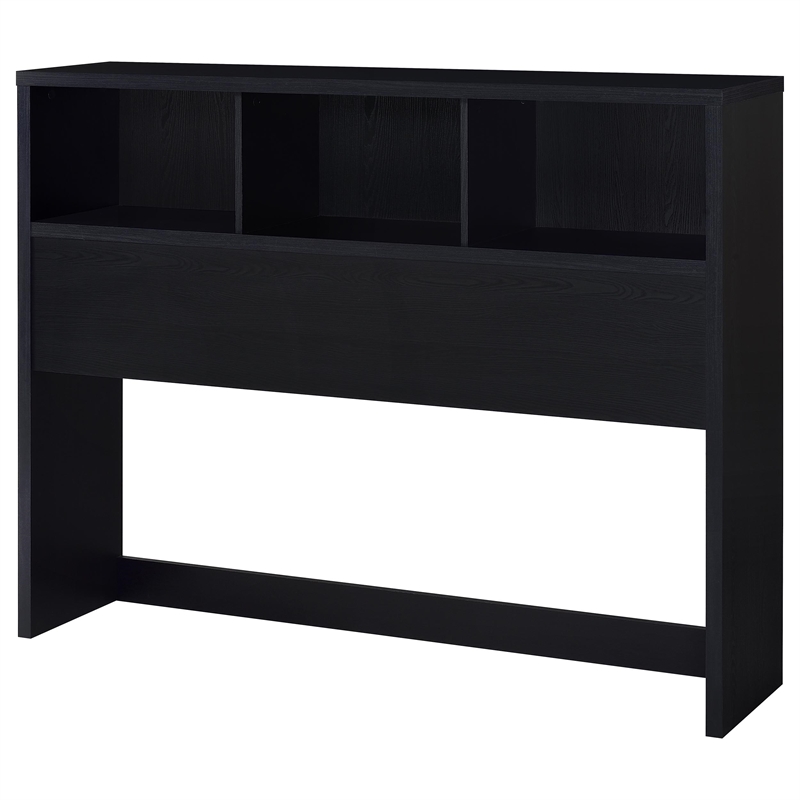 Pemberly Row 3-Piece Wood Queen Bedroom Set Bookcase Headboard in Black