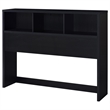 Pemberly Row 3-Piece Wood Queen Bedroom Set Bookcase Headboard in Black