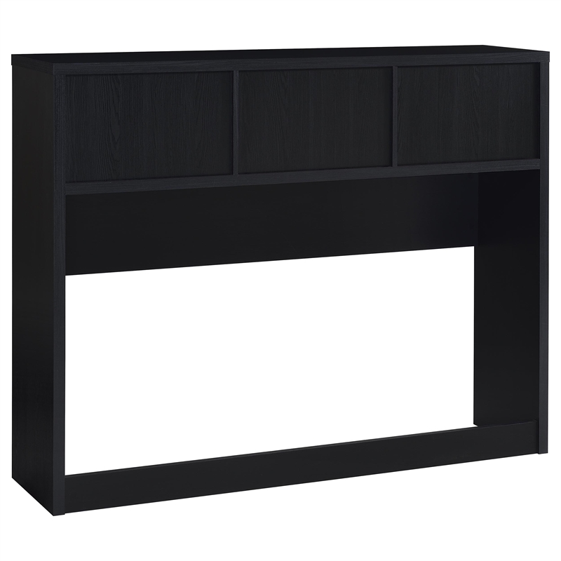 Pemberly Row 3-Piece Wood Queen Bedroom Set Bookcase Headboard in Black