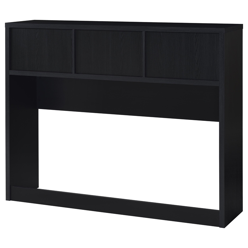 Pemberly Row 3-Piece Wood Queen Bedroom Set Bookcase Headboard in Black