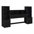 Pemberly Row 3-Piece Wood Queen Bedroom Set Bookcase Headboard in Black