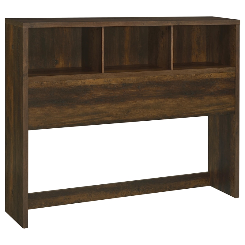 Pemberly Row 3-Piece Wood Queen Bedroom Set Bookcase Headboard in Dark Pine