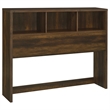 Pemberly Row 3-Piece Wood Queen Bedroom Set Bookcase Headboard in Dark Pine