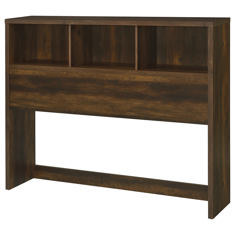 Pemberly Row 3-Piece Wood Queen Bedroom Set Bookcase Headboard in Dark Pine