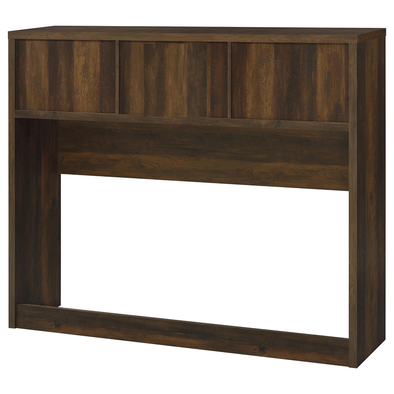 Pemberly Row 3-Piece Wood Queen Bedroom Set Bookcase Headboard in Dark Pine