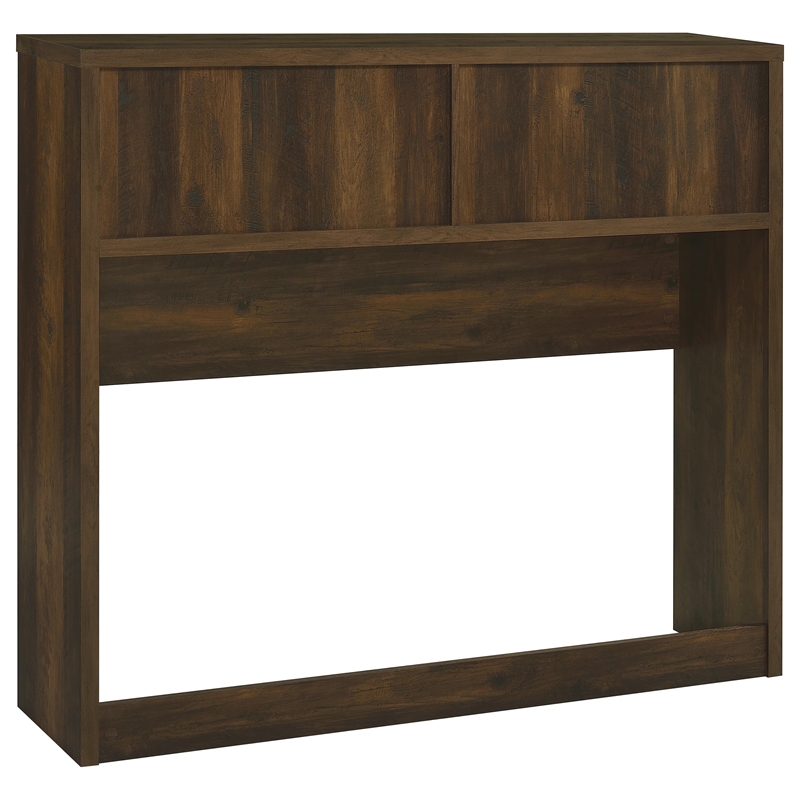 Pemberly Row 3-Piece Wood Full Bedroom Set Bookcase Headboard in Dark Pine