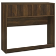 Pemberly Row 3-Piece Wood Full Bedroom Set Bookcase Headboard in Dark Pine