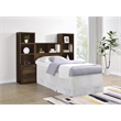 Pemberly Row 3-Piece Wood Twin Bedroom Set Bookcase Headboard in Dark Pine