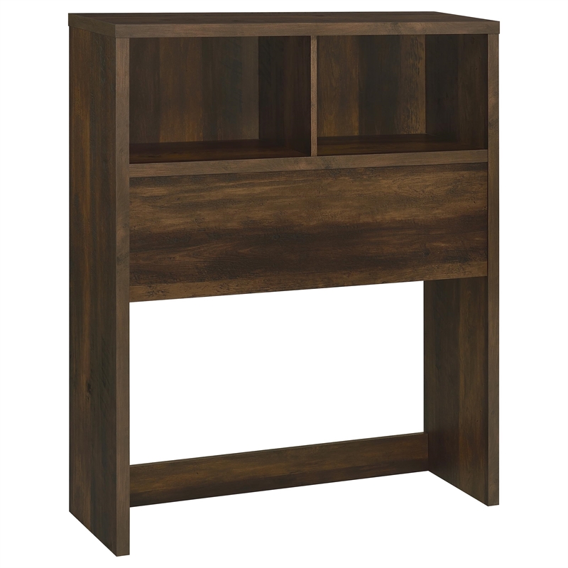 Pemberly Row 3-Piece Wood Twin Bedroom Set Bookcase Headboard in Dark Pine