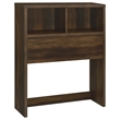 Pemberly Row 3-Piece Wood Twin Bedroom Set Bookcase Headboard in Dark Pine
