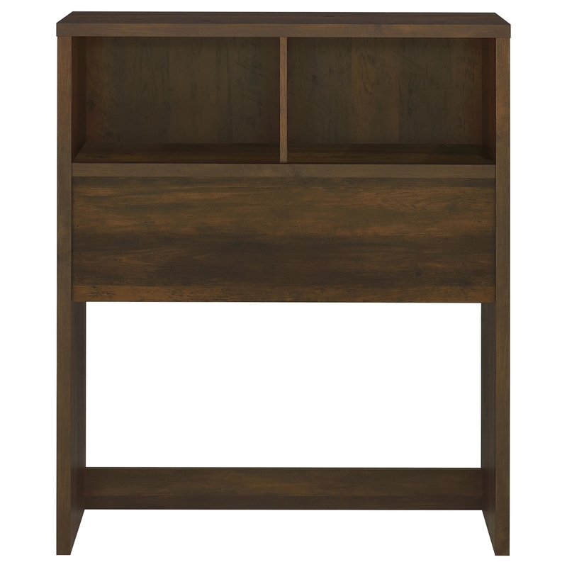 Pemberly Row 3-Piece Wood Twin Bedroom Set Bookcase Headboard in Dark Pine