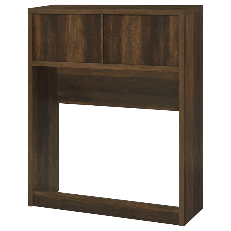 Pemberly Row 3-Piece Wood Twin Bedroom Set Bookcase Headboard in Dark Pine