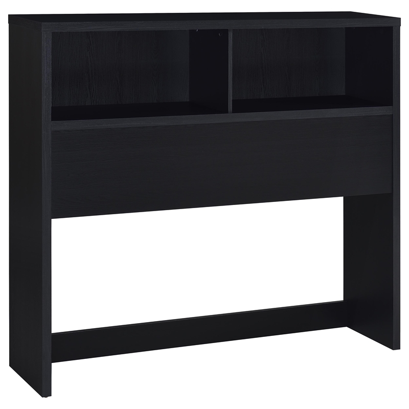 Pemberly Row 3-Piece Wood Full Bedroom Set Bookcase Headboard in Black