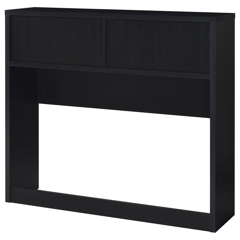 Pemberly Row 3-Piece Wood Full Bedroom Set Bookcase Headboard in Black