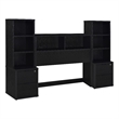 Pemberly Row 3-Piece Wood Full Bedroom Set Bookcase Headboard in Black