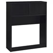 Pemberly Row 49-inch Twin Wood Bookcase Headboard with 2 Cubbies in Black