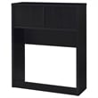 Pemberly Row 49-inch Twin Wood Bookcase Headboard with 2 Cubbies in Black