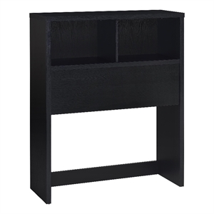 Pemberly Row 49-inch Twin Wood Bookcase Headboard with 2 Cubbies in Black