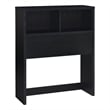Pemberly Row 49-inch Twin Wood Bookcase Headboard with 2 Cubbies in Black