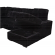 Pemberly Row Fabric Sleeper Sectional Sofa Storage Chaise in Black