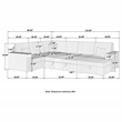 Pemberly Row Fabric Sleeper Sectional Sofa Storage Chaise in Black
